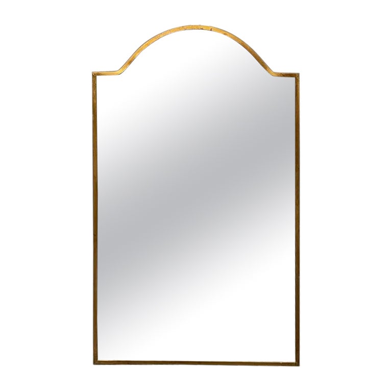 Brass Wall Shield Mirror, Italy, 1950s For Sale