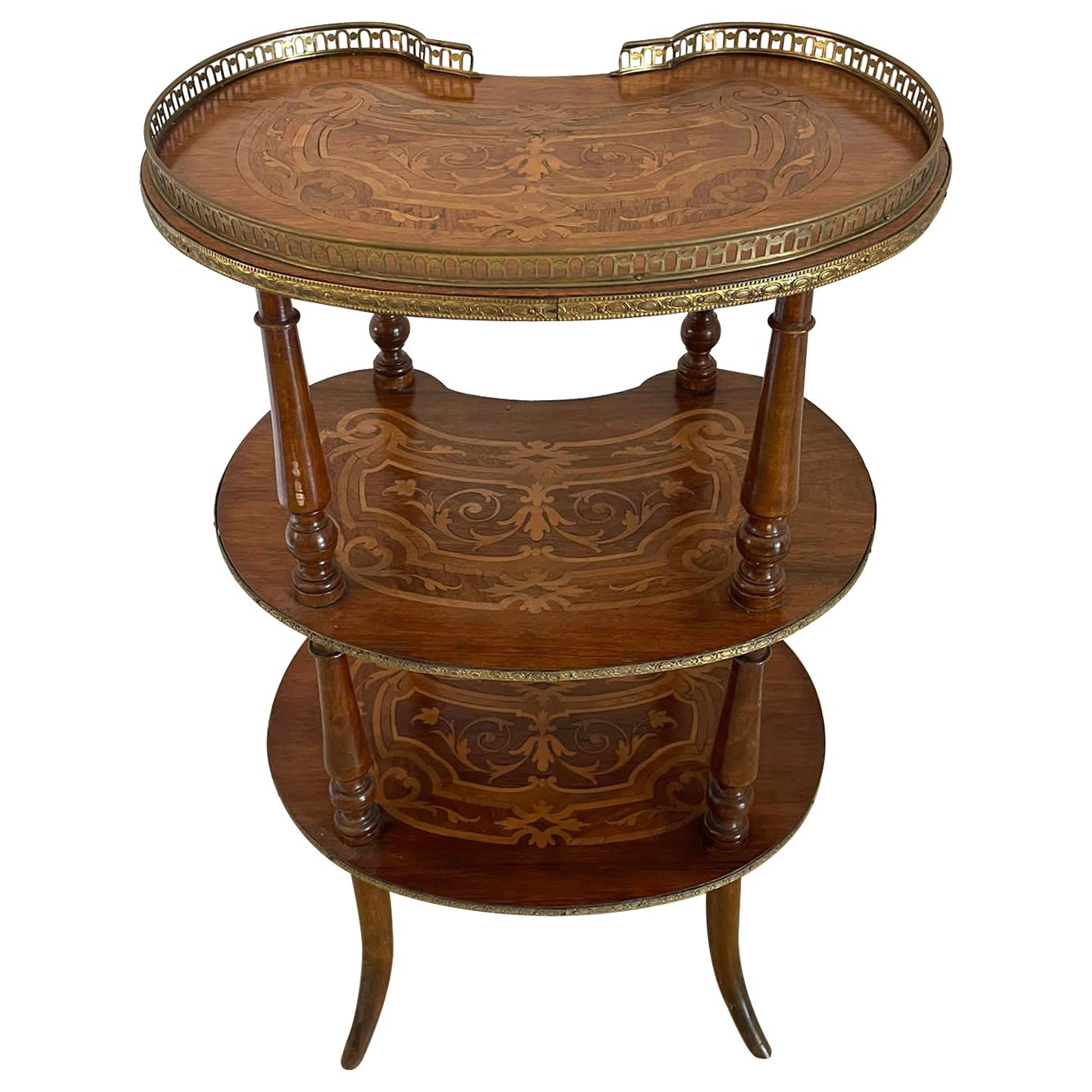 Quality Antique French Marquetry Étagère For Sale