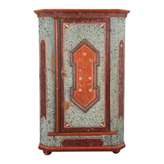 French 18th Century Alsatian Painted Armoire