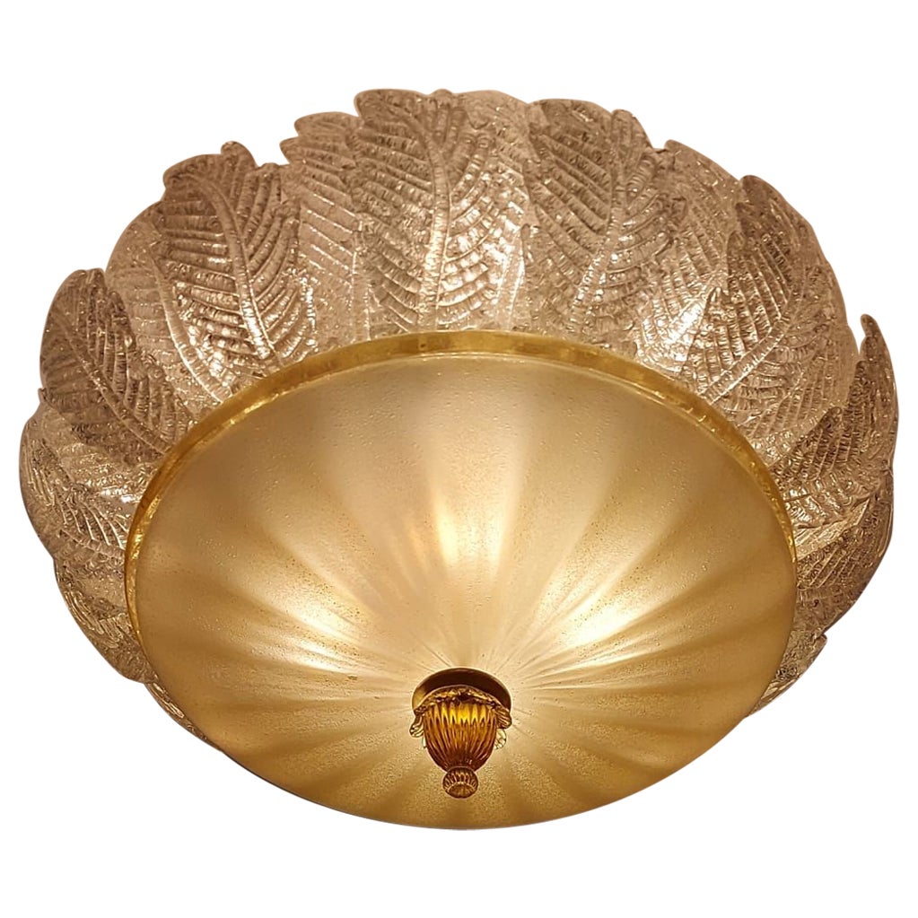 Barovier Ceiling Lamp with Gold Inclusion, Italy 1930s