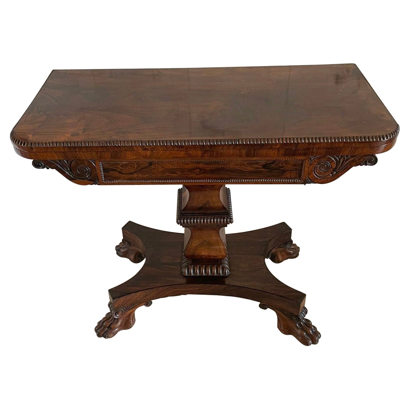 Table à cartes/côté en bois de rose William IV, Antiquités en vente