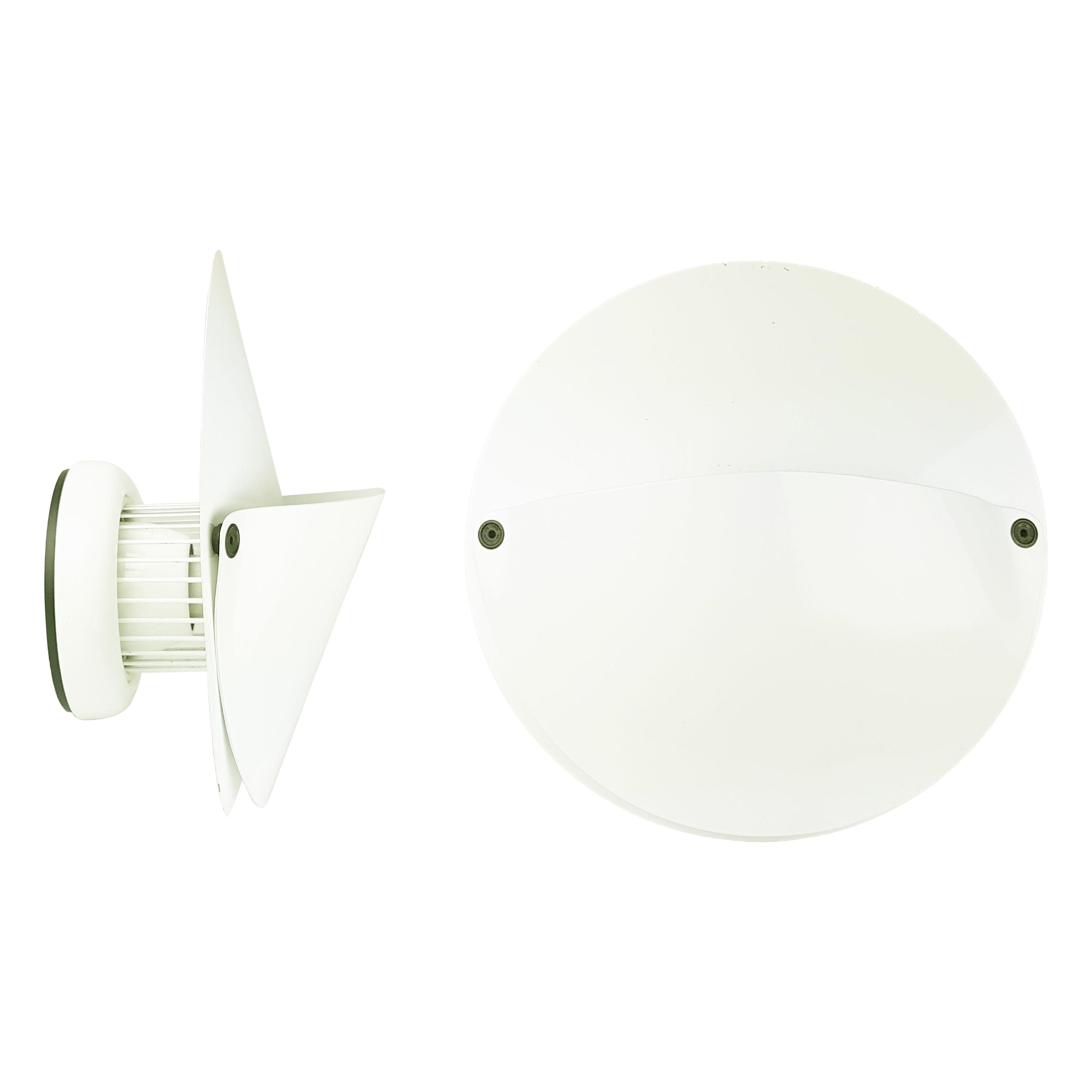 2 Lampade da parete in metallo e gomma bianca Giovi di Achille Castiglioni per Flos, 1976