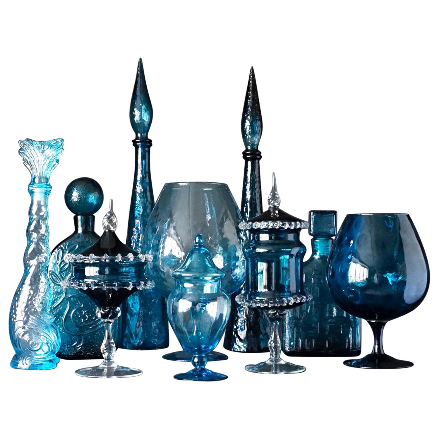 Glass Apothecary Jar - Blue