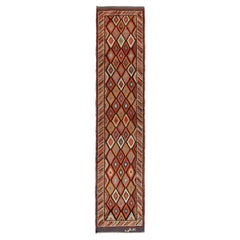 1950s Vintage Tribal runner in Multicolor Patterns, Geometric by Rug & Kilim