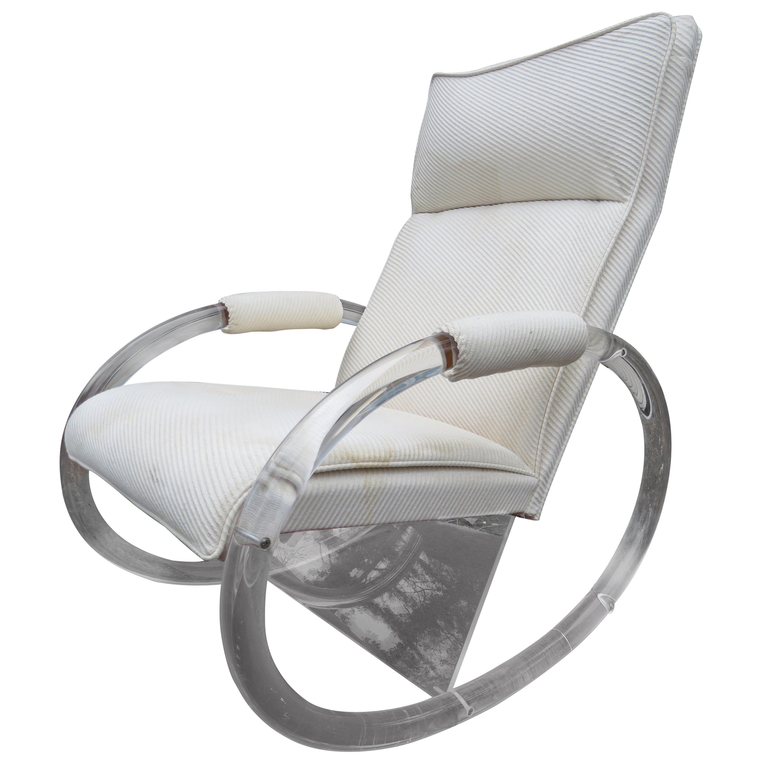 Fabulous Lucite Rocking Chair by Charles Hollis Jones For Sale