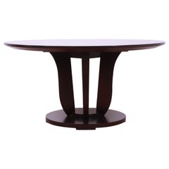 Barbara Barry for Baker Furniture Modern Art Deco Mahogany Pedestal Dining Table