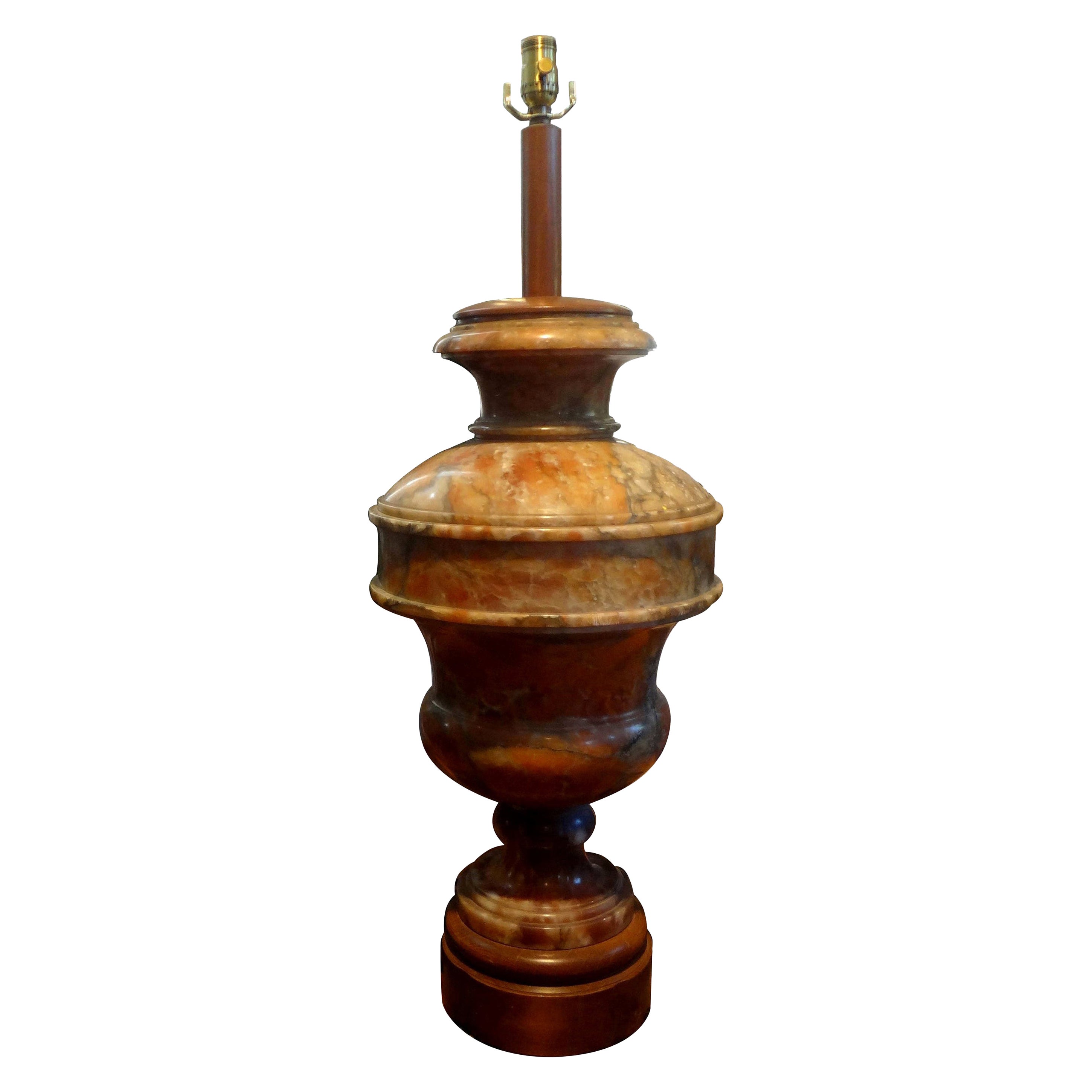 Monumentale lampada in marmo a forma di urna in stile neoclassico italiano