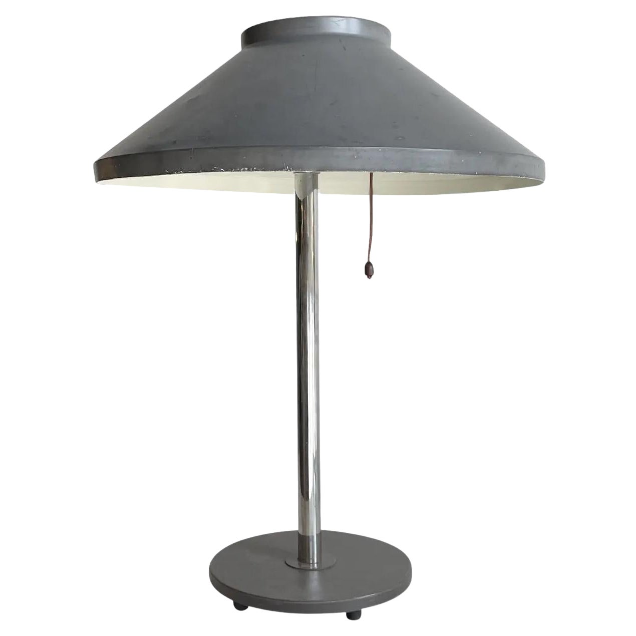20th Century Swedish Chrome Table Lamp, Scandinavian Desk Light by Falkenberg For Sale