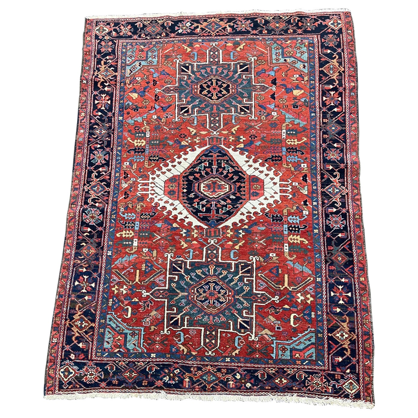 Antique Persian Heriz, circa 1930 For Sale