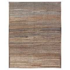 Modern Hand-Knotted Rug in Natural Shades Wool with Diamond Design