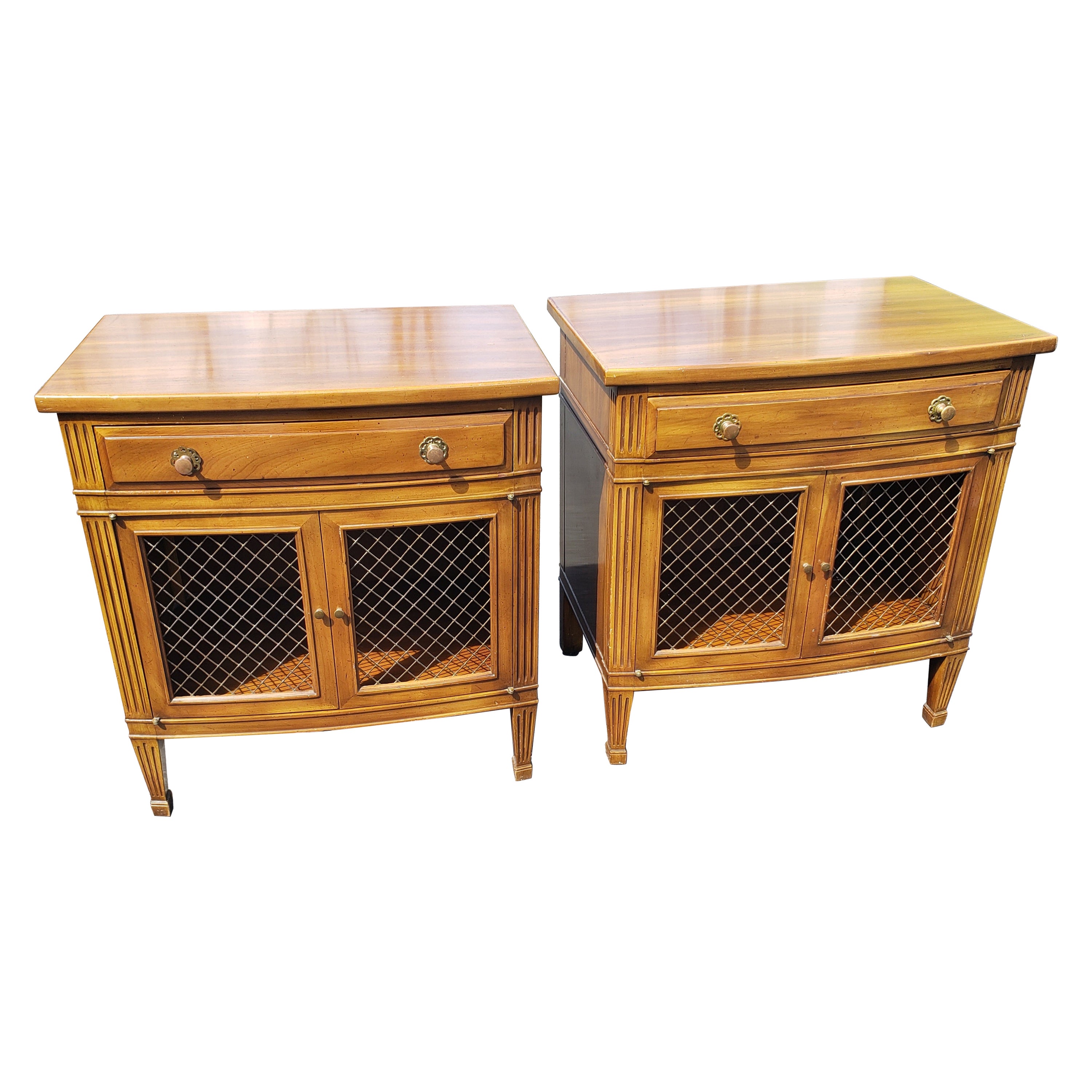 John Widdicomb French Country Side Tables Nightstands, Circa 1950s