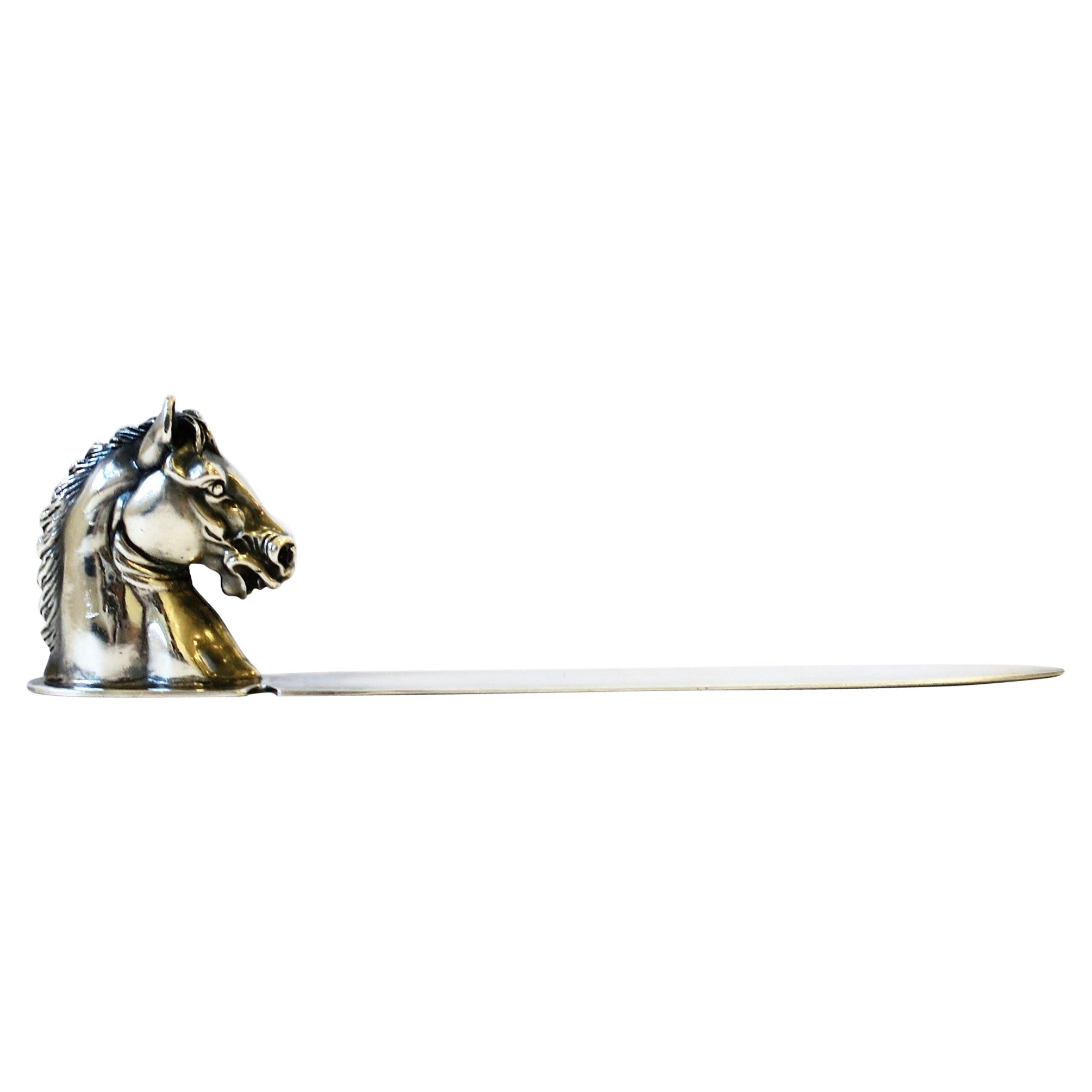 Horse Equine Sterling Silver Plate Letter Opener For Sale