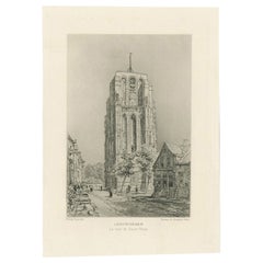 Antique Print of the Oldehove Tower in Leeuwarden by Havard, 1882