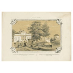 Antique Print of the 'Oorsprong' Estate in Utrecht by Huygens, c.1860