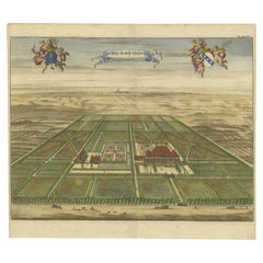 Antique Print of the Oostkapelle Estate near Domburg, The Netherlands, 1696