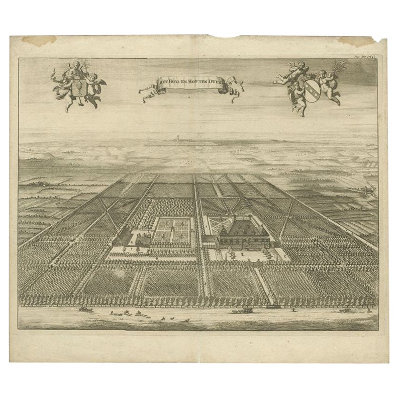 Antique Print of the Oostkapelle Estate by Smallegange, 1696 For Sale