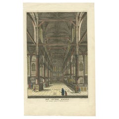 Impression ancienne de l'« Oude Kerk » à Amsterdam par Goeree, 1765