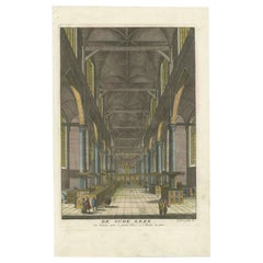 Antique Print of the 'Oude Kerk' in Amsterdam by Goeree, 1765