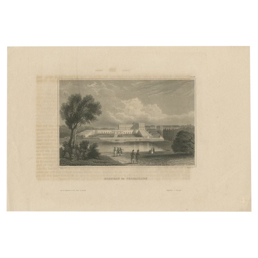 Antique Print of the Palace of Versailles by Meyer, 1848