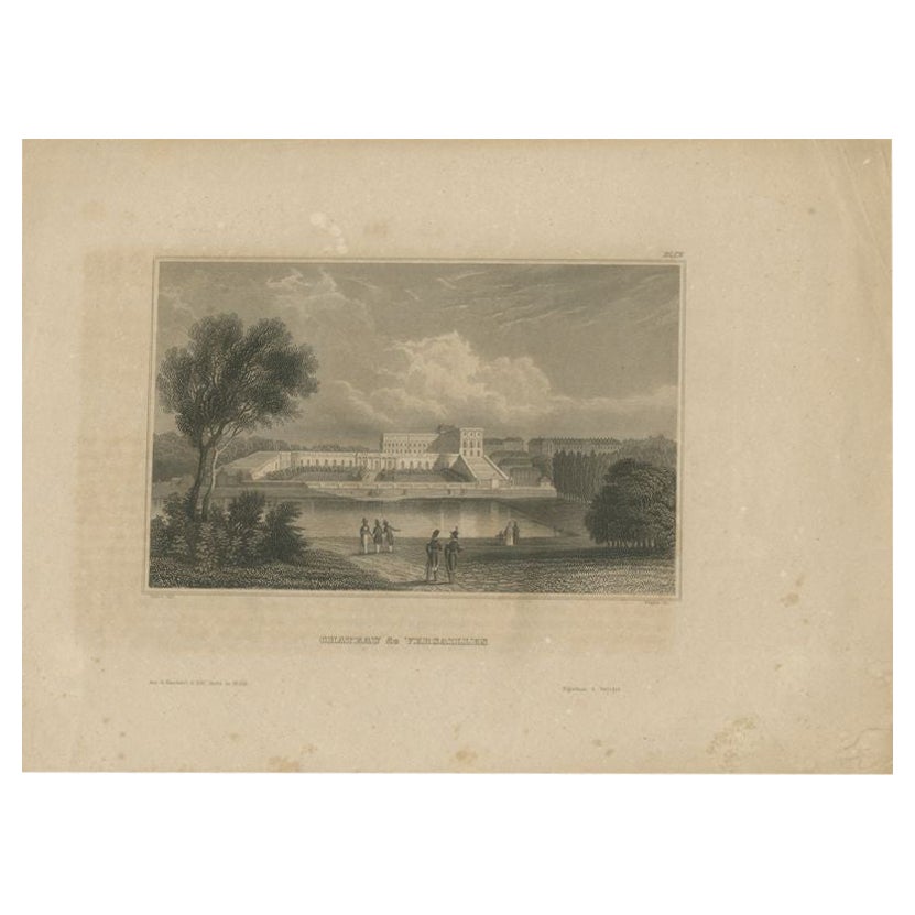 Antique Print of the Palace of Versailles by Meyer, 1848 For Sale