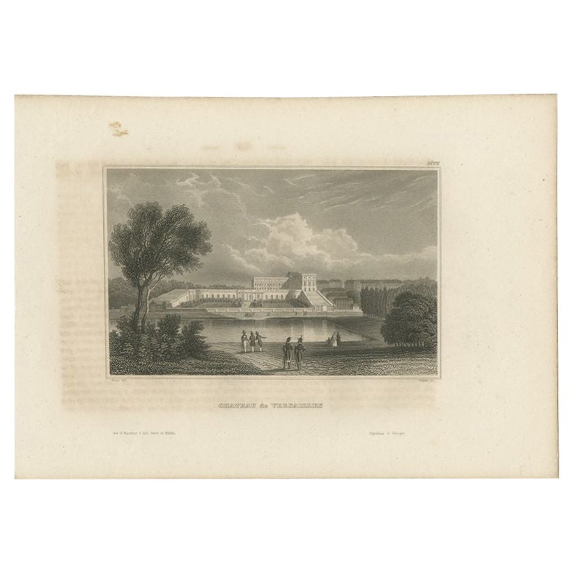 Antique Print of the Palace of Versailles by Meyer, 1848 For Sale