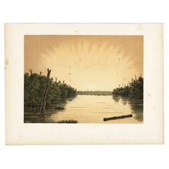 Antiker Druck der Paminger-Seee von Perelaer, 1888