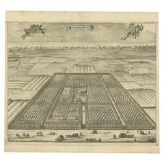 Antique Print of the Poppendam Estate by Smallegange, 1696