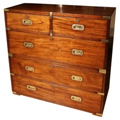 19th Century Mahogany Military Campaign Chest of Drawers