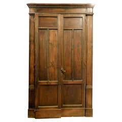 Antique Double Door Carved in Walnut Complete with Frame, Early 1900s, Italy