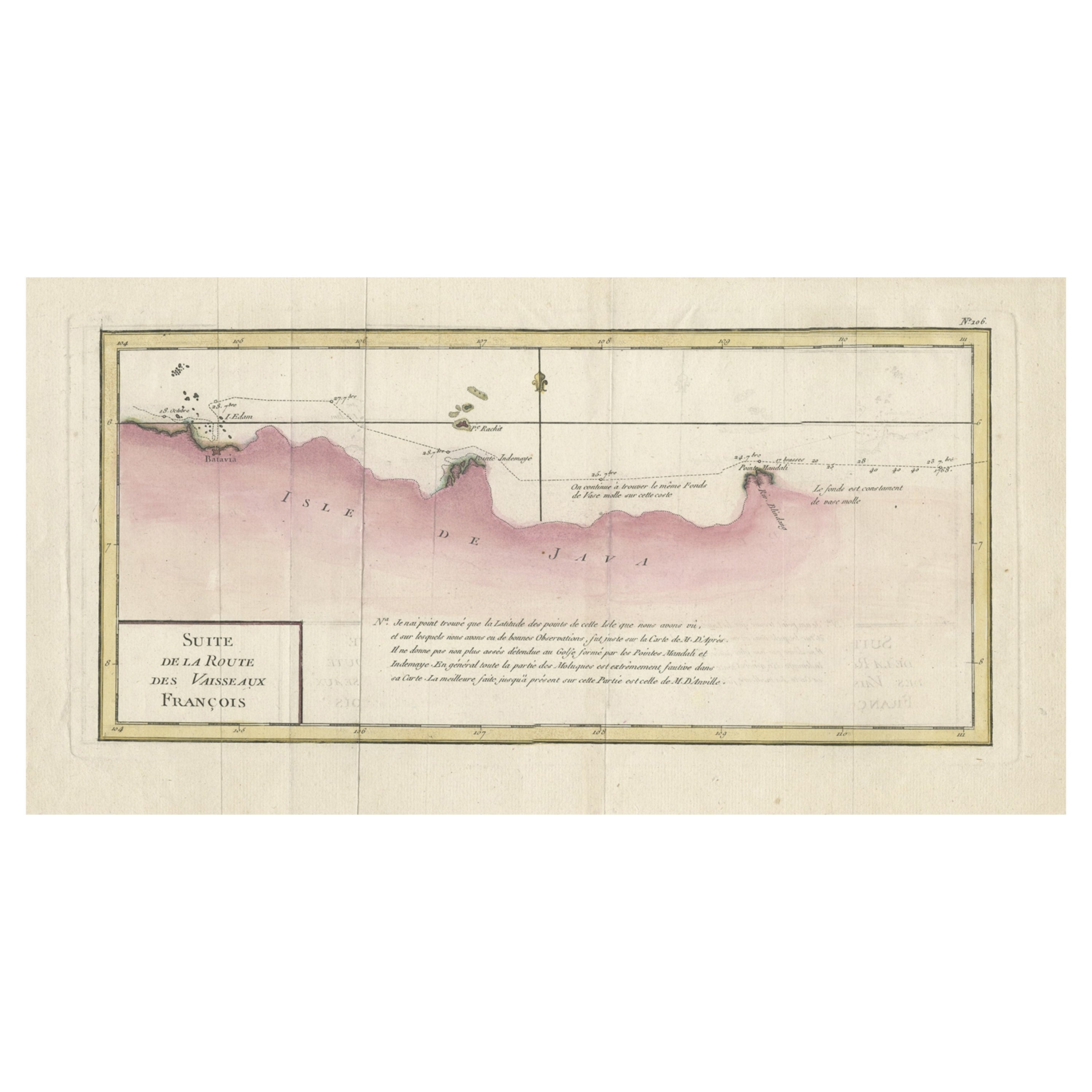 Antique Map of the Routes of Jean-françois de Galaup to Asia, 1787 For Sale