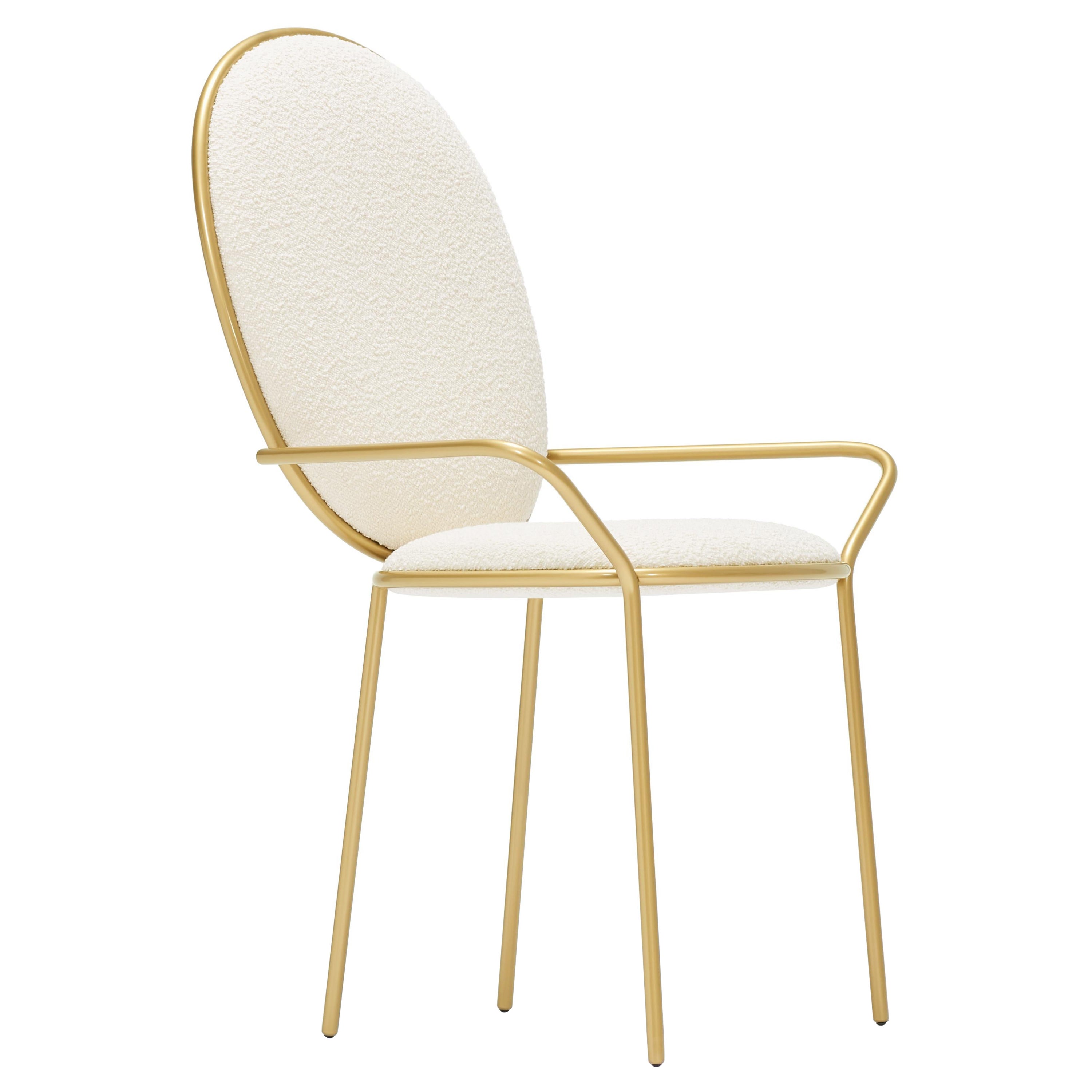 Contemporary Ivory Upholstered Dining Armchair, Stay by Nika Zupanc For Sale