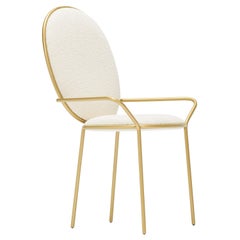 Contemporary Ivory Upholstered Dining Armchair, Stay by Nika Zupanc