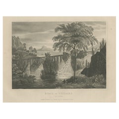 Antique Print of the Road of Pillars in China, ca.1850