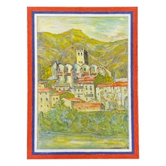 Quadro cubista/modernista francese degli anni '50 firmato - Edifici francesi mozzafiato