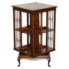 Circa 1880, Antique Victorian English Hardwood Revolving Bookcase Book Table