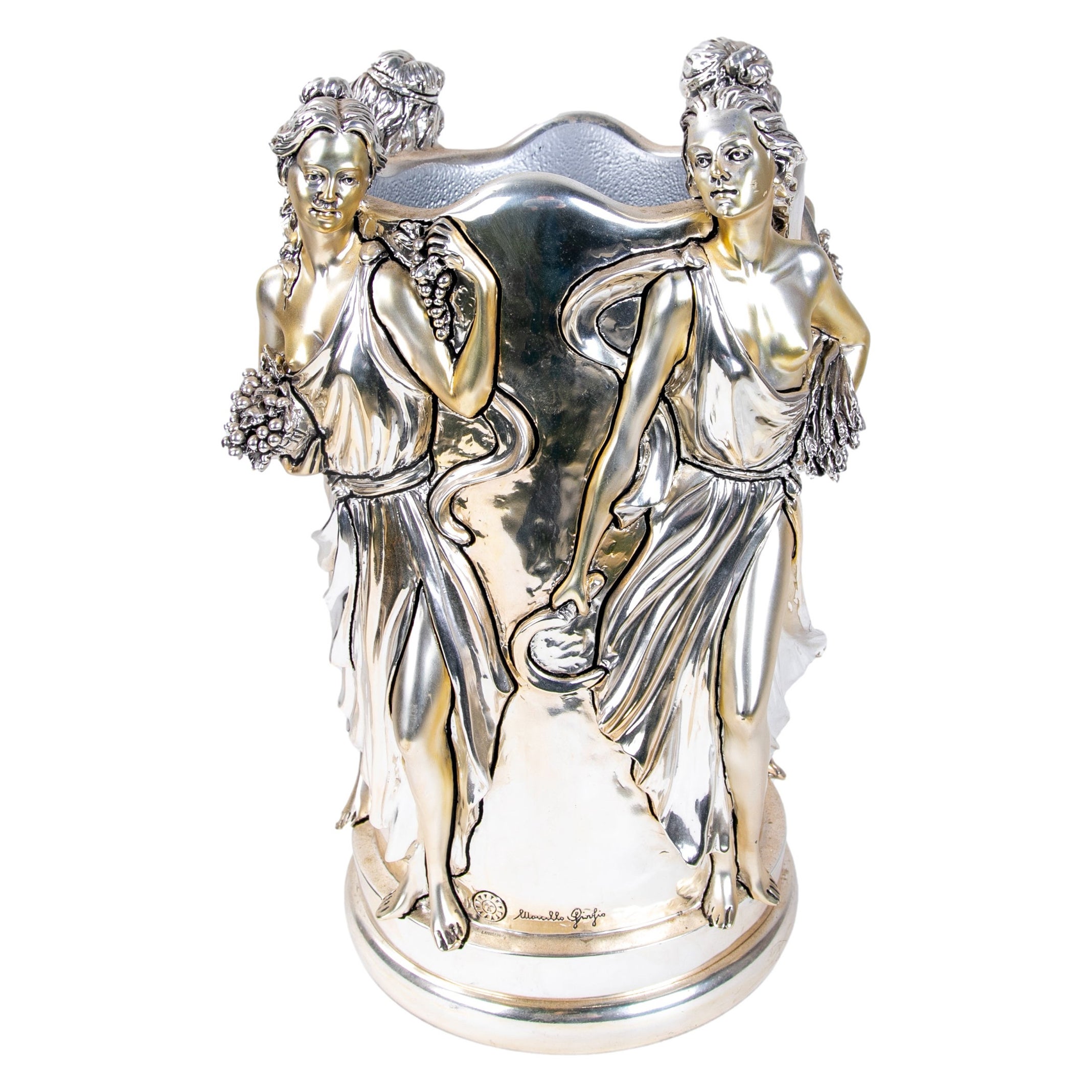 1980s M. Dunham Signed Pottery Vase with Handle For Sale at 1stDibs