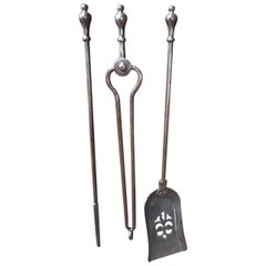 Antique Victorian Fireplace Tools or Fire Irons, 19th Century, English