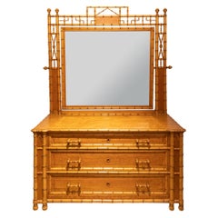 Faux Bamboo Low Three Drawer Chest by Horner