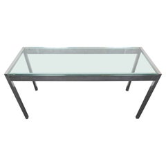 Vintage Glass and Chrome Console Table