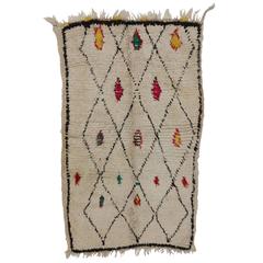 Mid-Century Modern Berber Moroccan Rug with Tribal Design