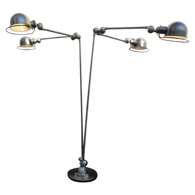 Jean Louis Domecq Jielde French Modernist Industrial 6 Arms Double  Reading Lamp