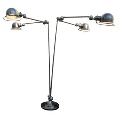 Vintage French Modernist Industrial Jielde 6 Arms Double Brushed Reading Lamp