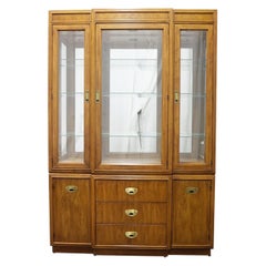 Vintage DREXEL Heritage Passage Campaign Style China Cabinet