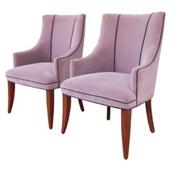 Barbara Barry for Baker Furniture Modern Upholstered Club Chairs, Pair
