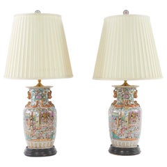 Mid-20th Century Porcelain Pair Table Lamp