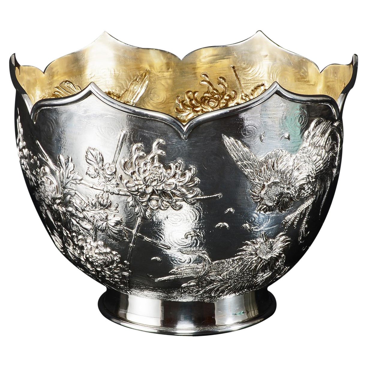 Antique Silver Aesthetic Rose Bowl For Sale