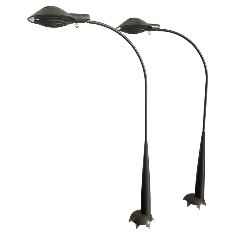 Pair of Bronze Floor Lamps by Cedric Hartman For Sale