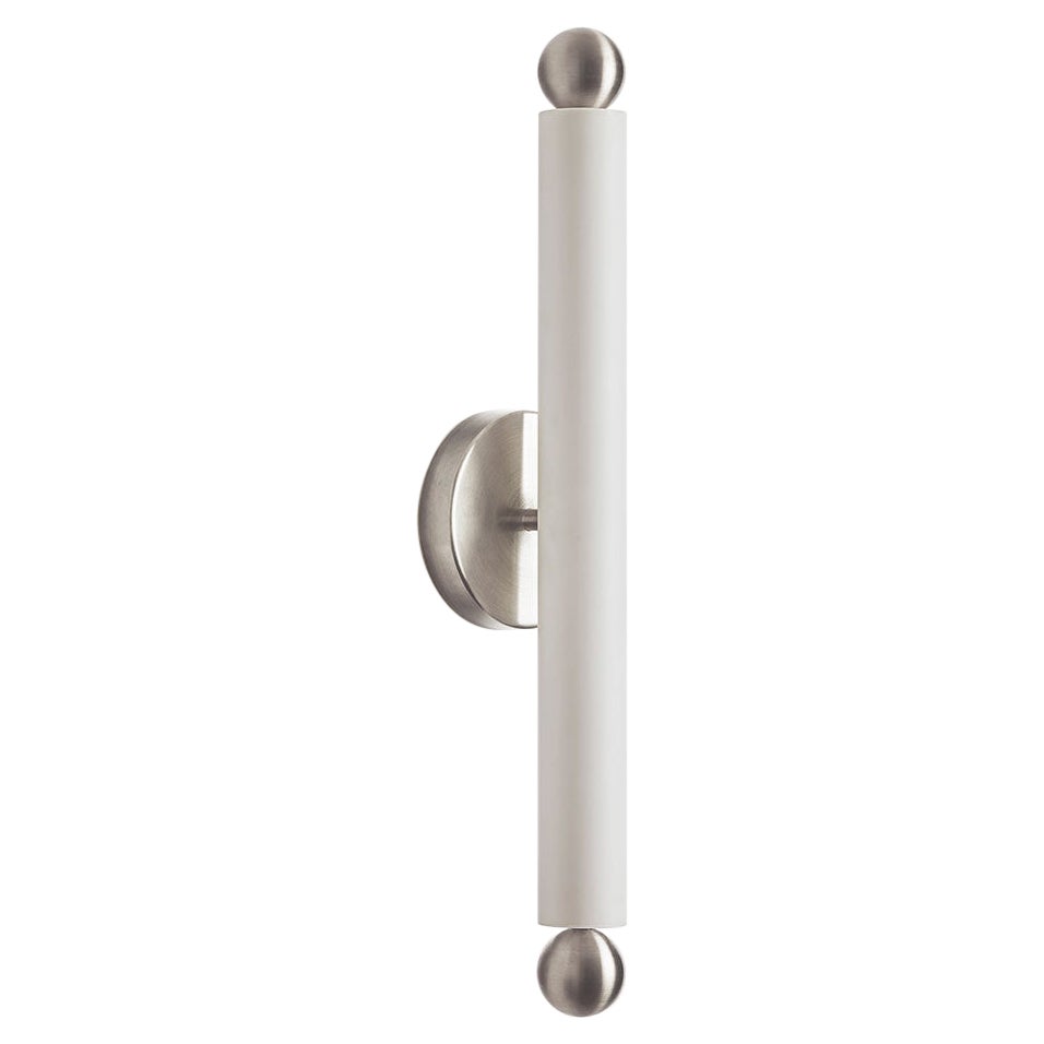 Workstead Tube Sconce / Flush Mount Hand Brushed Nickel For Sale