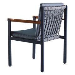 Chair in Metal, Nautical Rope and Textiles for the Outdoors or Indoors