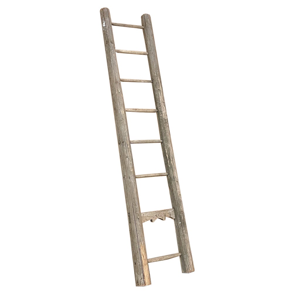 Rustic Antique Swedish Step Ladder For Sale